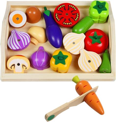 Fruits et Légumes Jouets à Découper Bois Jeu Magnétique Enfant Jeux