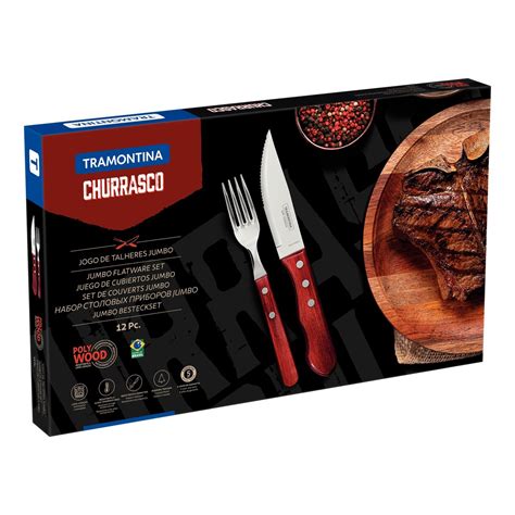 Jogo De Talheres Para Churrasco Jumbo Tramontina Em A O Inox Cabo