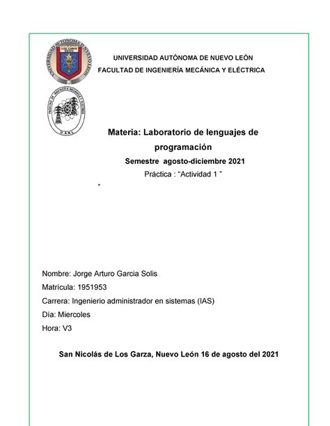 Practica Lenpro Nombre Jorge Arturo Garcia Solis Matr Cula