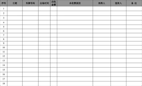 未收费车辆放行登记表 word文档在线阅读与下载 无忧文档