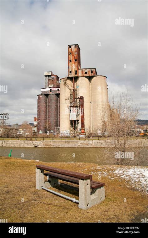 abandoned industrial flour mill  montreal stock photo alamy