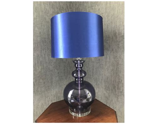 Blue Glass Table Lamp And Shade Sarah Bowen Lighting