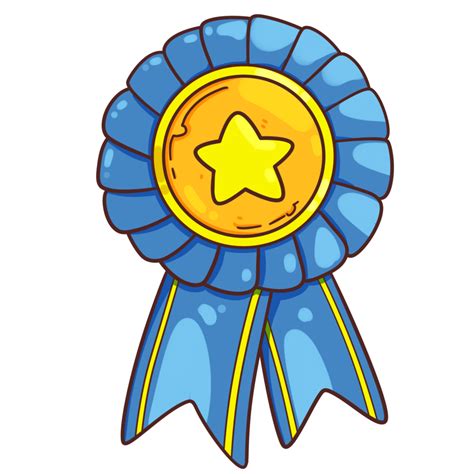 Download Ribbon Award Cartoon Cute Isolated Clipart Png For Free