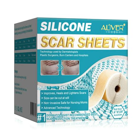 Aliver 120 Inch Silicone Scar Roll Scar Sheet Adhesive Silicone Tape For Scar Tape