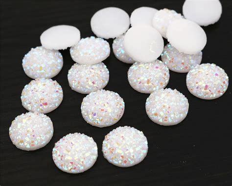 New New New Pcs Lot Mm Solid White Ab Colors Flat Back Resin