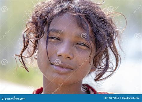 Portrait Nepali Children On The Street In Himalayan Village Nepal