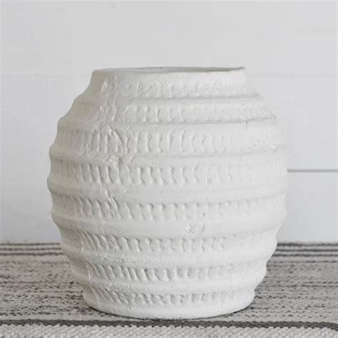 8 White Cermaic Ribbed Vase Wilford Lee Home Accents