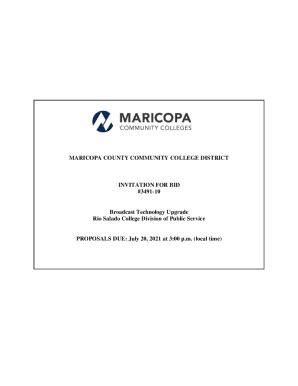 Fillable Online Maricopa County Community College District Invitation