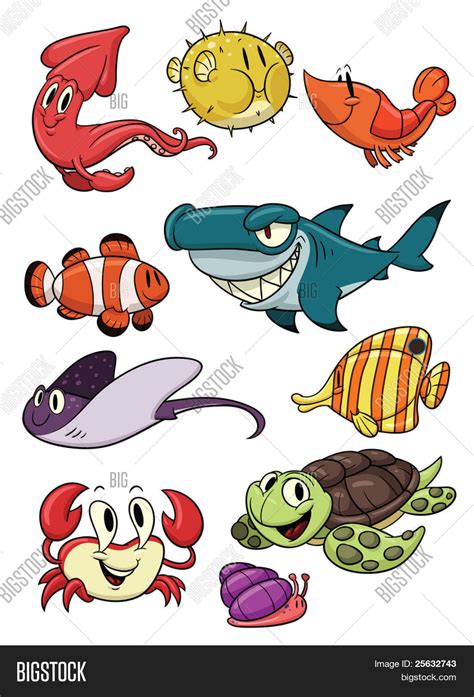 Cute Cartoon Sea Vector & Photo (Free Trial) | Bigstock