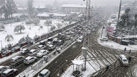 Snowfall In Kashmir Damages Apple Orchards Surface Air Traffic