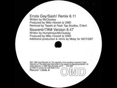 OMD Vs Sash Enola Gay Extended MAXI 12 1998 YouTube