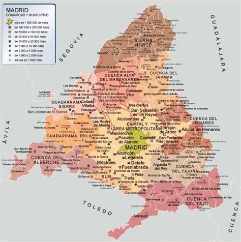 Mapa de Madrid Provincia Municipios Turístico y Carreteras de