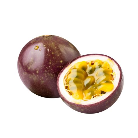 Fresh Passion Fruit With Slice Isolated On Transparent Background