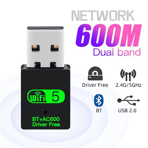 600m Bt40 Wireless Usb Wifi Bluetooth Adapter 600mbps Dual Band 245ghz Wireless External