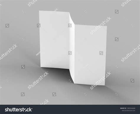 Open Trifold Brochure A4 Format Mockup3d Stock Illustration 1389264668