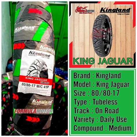 Jual Ban Kingland King Jaguar Tubeless Ban Motor Ring