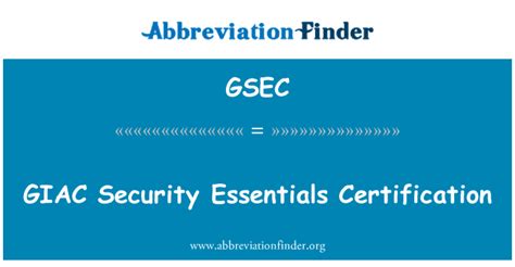 Gsec Significa Giac Security Essentials Certifica O Giac Security