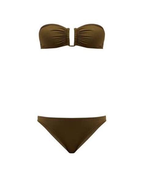 Eres Eres Show And Fripon Bandeau Bikini Set Womens Khaki