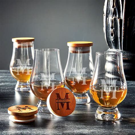 Personalized Glencairn Whiskey Glasses With Lids Bourbon Glasses for ...