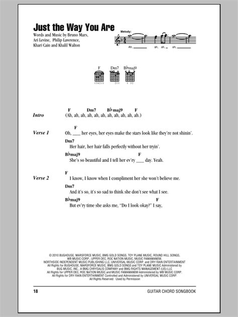 Just The Way You Are by Bruno Mars - Guitar Chords/Lyrics - Guitar ...