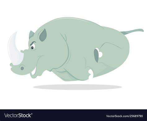 Running And Charging Cartoon Rhino Royalty Free Vector Image