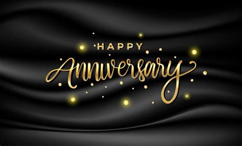 Happy Anniversary vector banner template with gold lettering 3031475 ...