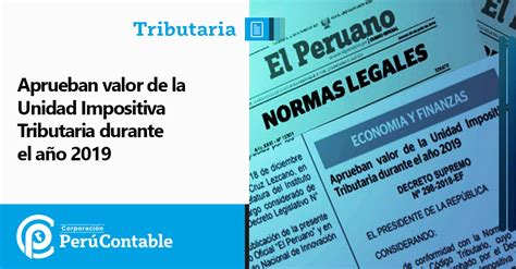 Aprueban Valor De La Unidad Impositiva Tributaria Durante El A O