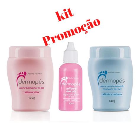 Kit Promoção 3 Dermopés Abelha Rainha Cremes p os pés Hidrata e