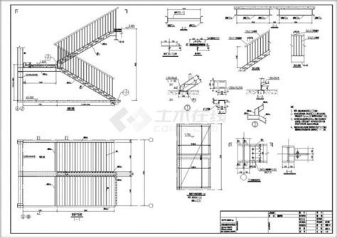 钢结构直跑楼梯节点构造详建筑设计图 通用节点详图 土木在线