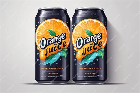 Premium Photo Orange Juice Label Design Soft Drink Bottle Label