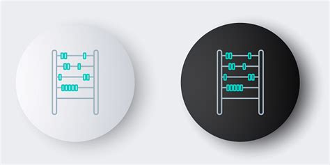 Ikon Abacus Garis Terisolasi Pada Latar Belakang Abuabu Bingkai
