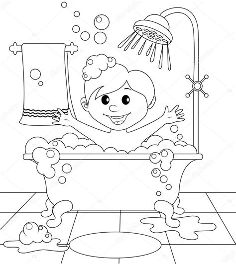 Niño en el baño Vector de stock 116999680 de Alka5051