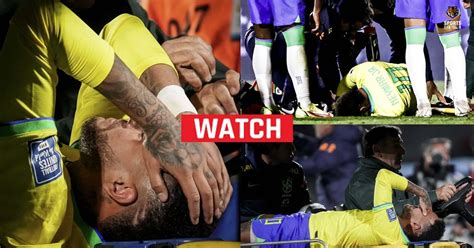 Watch Neymar Stretchered Off In Tears After Suffering Horrific Injury