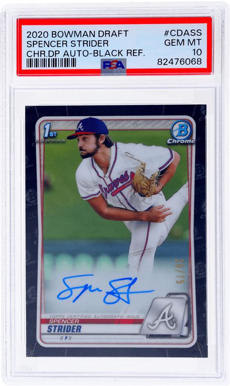 Spencer Strider 2020 Bowman Draft CDA SS Chrome DP Auto Black