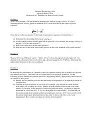 Hw10 S16 Chemical Engineering 150A Spring Semester 2016 Homework 10