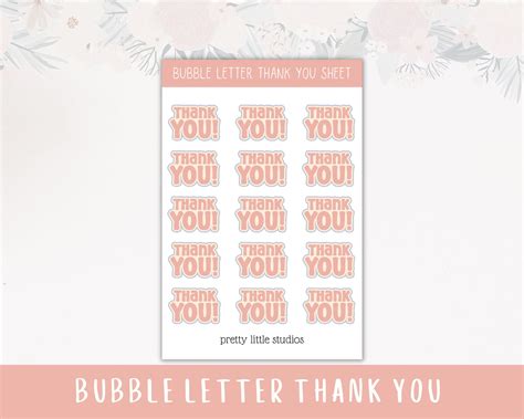 Thank You Bubble Letters Stickers - Thank You Stickers - Loot Bag Stic ...