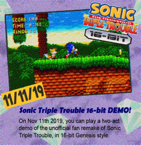 Sonic Triple Trouble 16 Bit Box Art