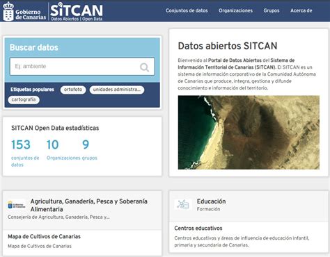 Portal De Datos Abiertos OpenData GRAFCAN Mapas De Canarias