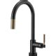 Brizo 64043LF BLGL Matte Black Luxe Gold Litze Single Handle Arc