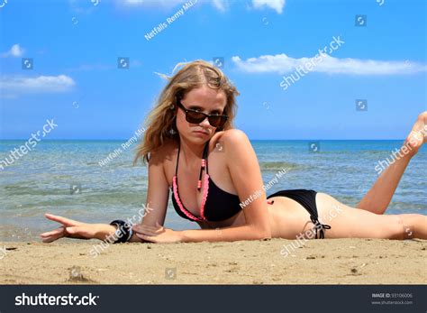 Sexy Bikini Model Having Fun Ocean Stock Photo 93106006 Shutterstock