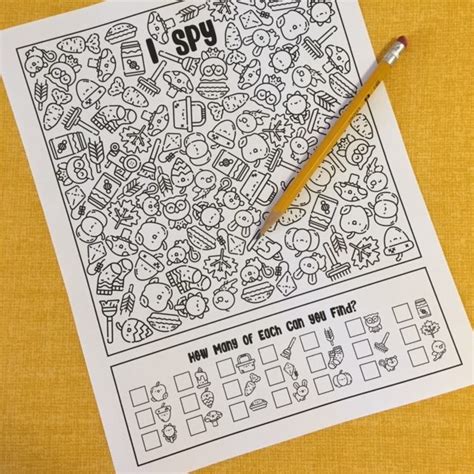 I Spy Activity Worksheet