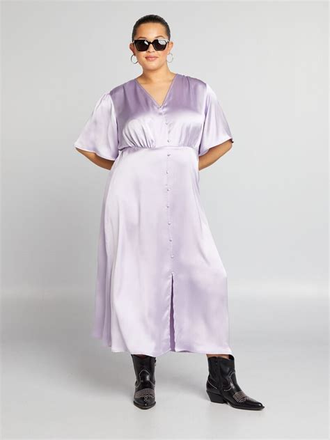 Robe Longue Satin E Violet Kiabi