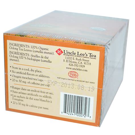 Uncle Lee S Tea Organic Oolong Tea Whole Leaf Tea Bags