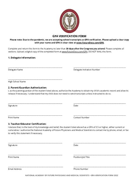 Fillable Online Gpa Verification Form Fax Email Print Pdffiller