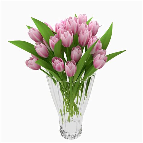 Tulipanes En Florero Modelo D Max Fbx Obj Free D