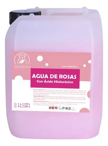 Agua De Rosas Con Ácido Hialurónico Tónico Facial 20 Litros Momento De