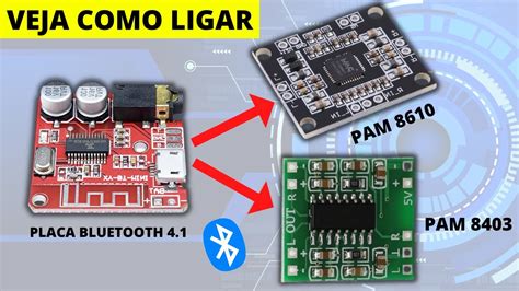 Como Ligar Placa Bluetooth No Amplificador PAM 8403 E Amplificador PAM