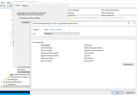 Globale Überwachung für den Zugriff auf Dateisystem und Registry