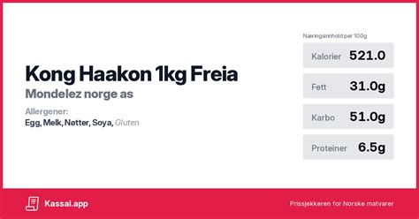 Kong Haakon Kg Freia Kassalapp