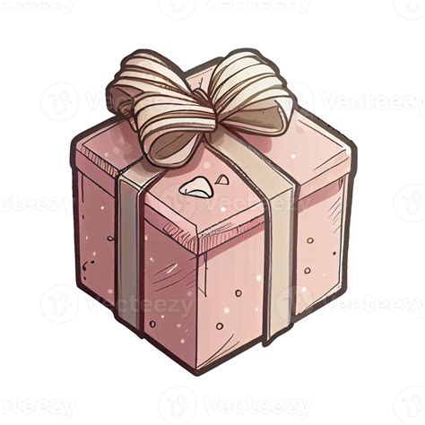 Cartoon Of A Gift Box Isolated On A Transparent Background Valentines